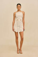 SAMELIA CROCHET DRESS - OFF WHITE