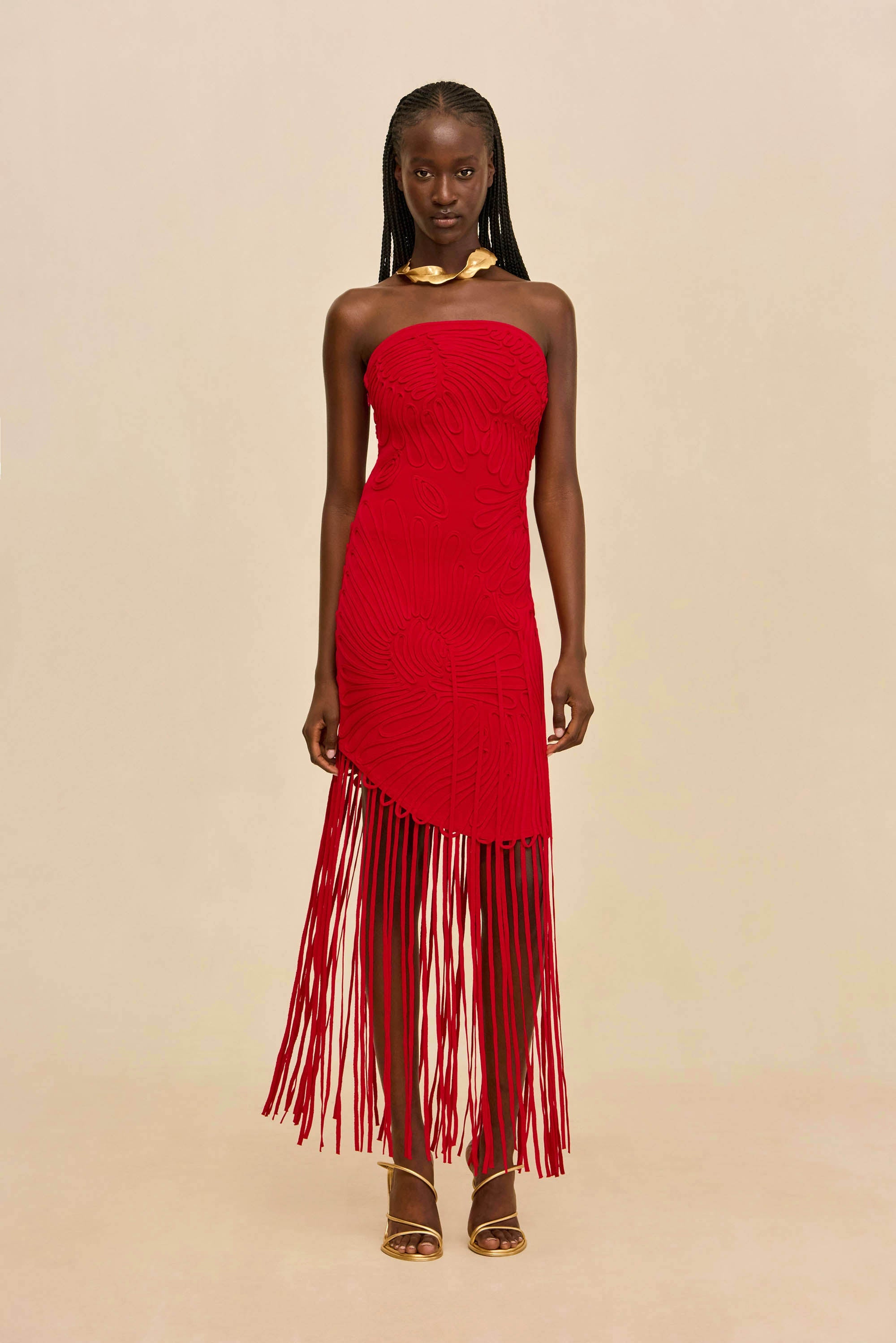 EDINA GOWN - VERMILION