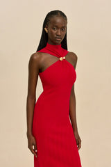 JESSICA KNIT DRESS - VERMILION