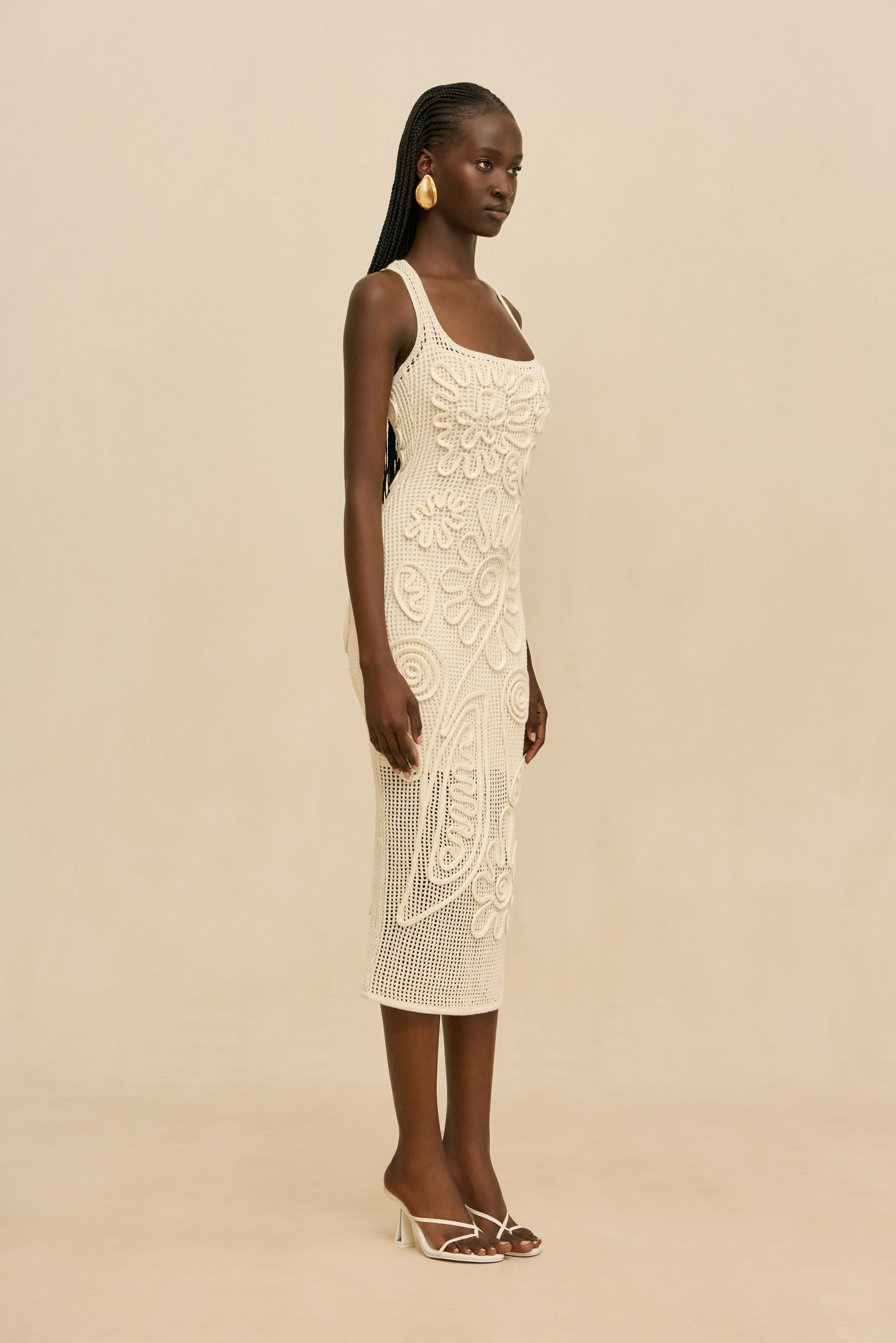 NISSA KNIT DRESS - OFF WHITE