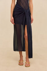 KORSA KNIT DRESS - DEEP LAKE