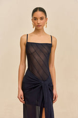 KORSA KNIT DRESS - DEEP LAKE