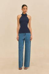 WAKE KNIT TOP - DEEP LAKE