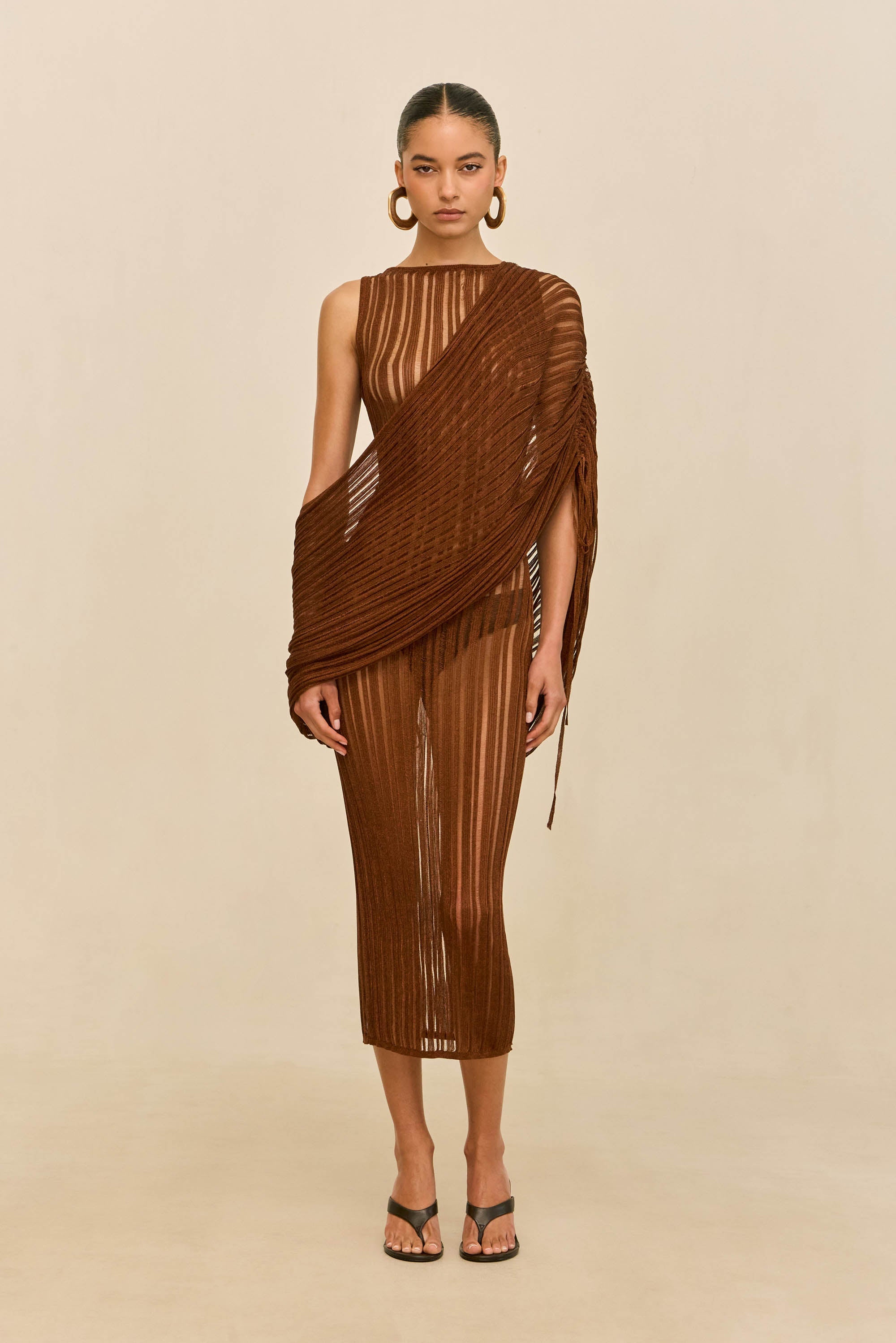 KAYA KNIT DRESS - SADDLE
