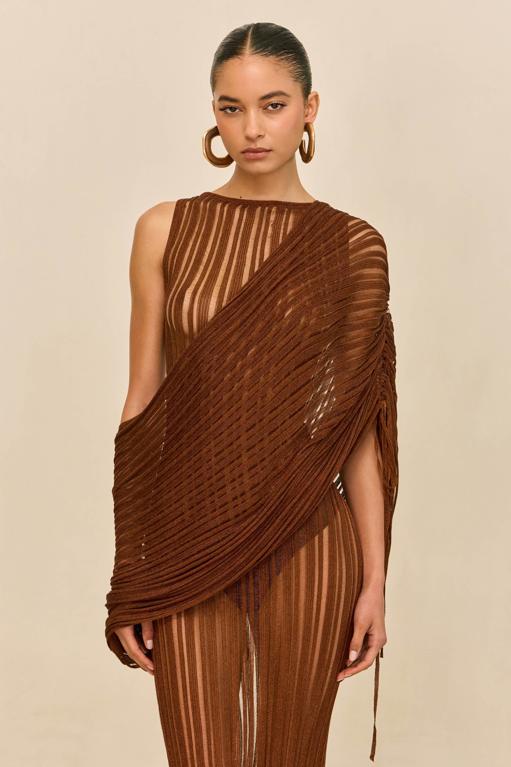 KAYA KNIT DRESS - SADDLE