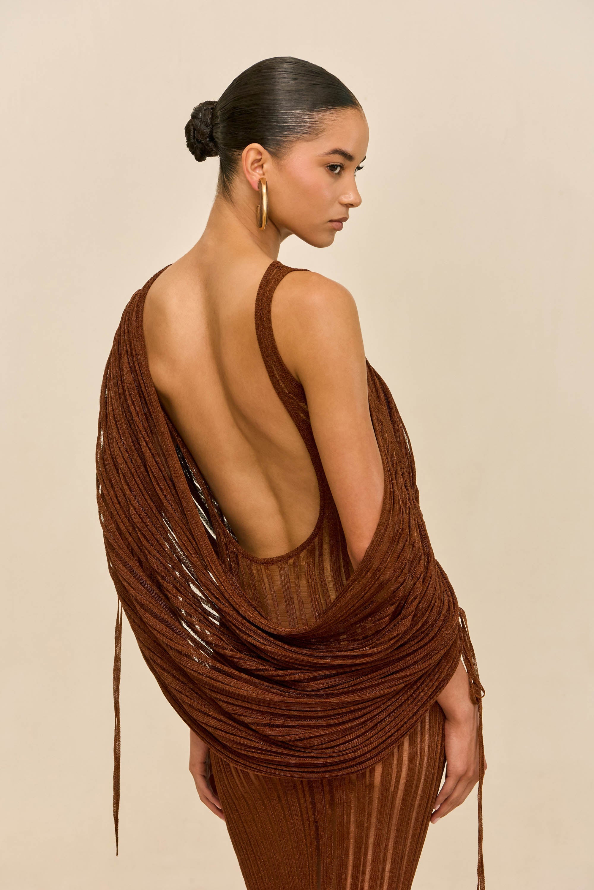 KAYA KNIT DRESS - SADDLE