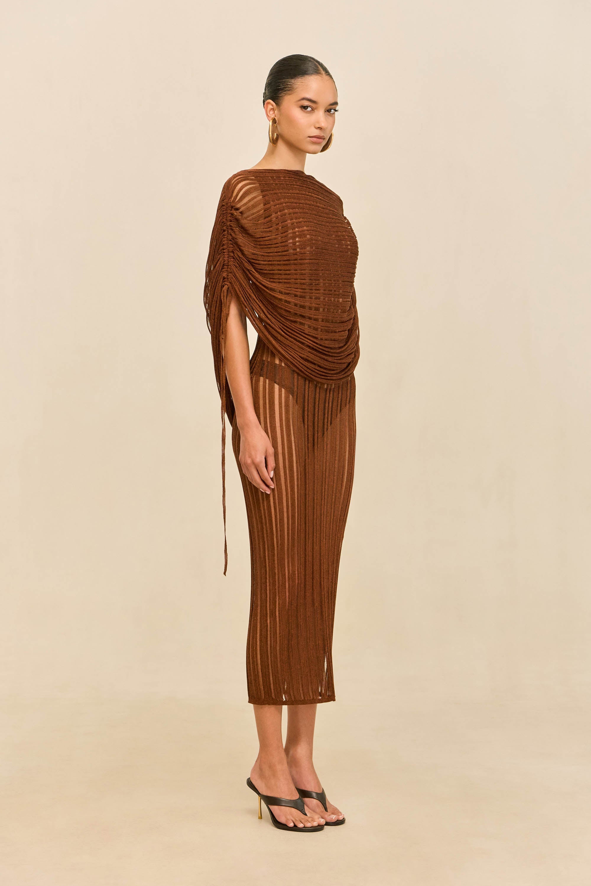 KAYA KNIT DRESS - SADDLE