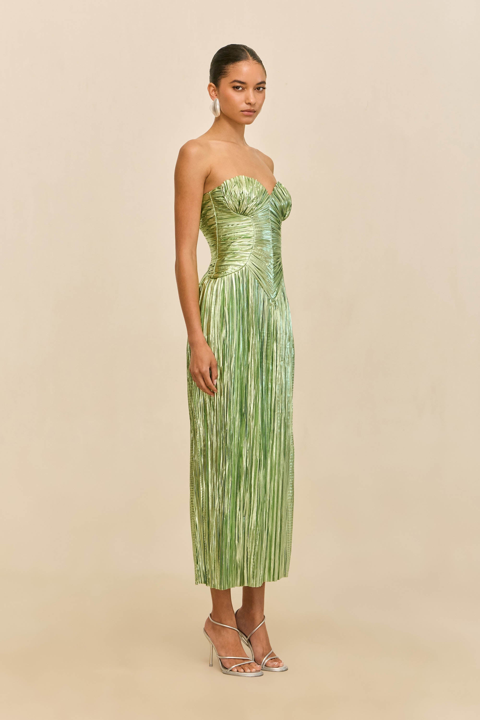 ASHIKA GOWN - SPEARMINT METALLIC