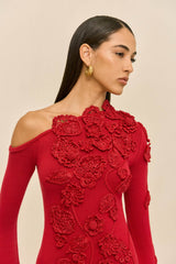KAELA KNIT DRESS - MERLOT