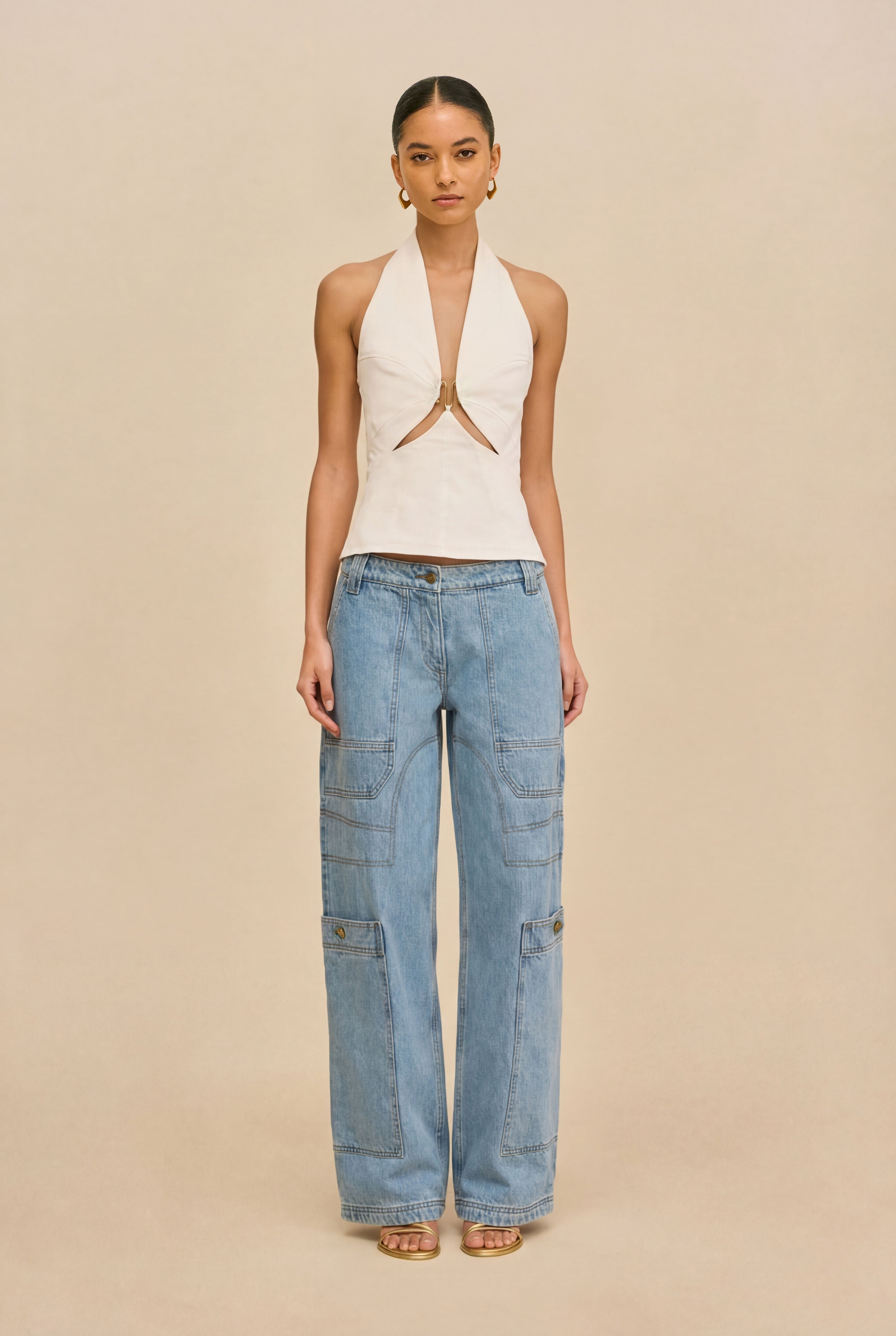 WYNN LOW RISE DENIM PANT - STONE WASH