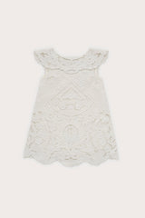 KIDS FRIDLI DRESS - OFF WHITE EMBROIDERY