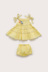 BABY LEILAH DRESS & BLOOMER - DAFFODIL