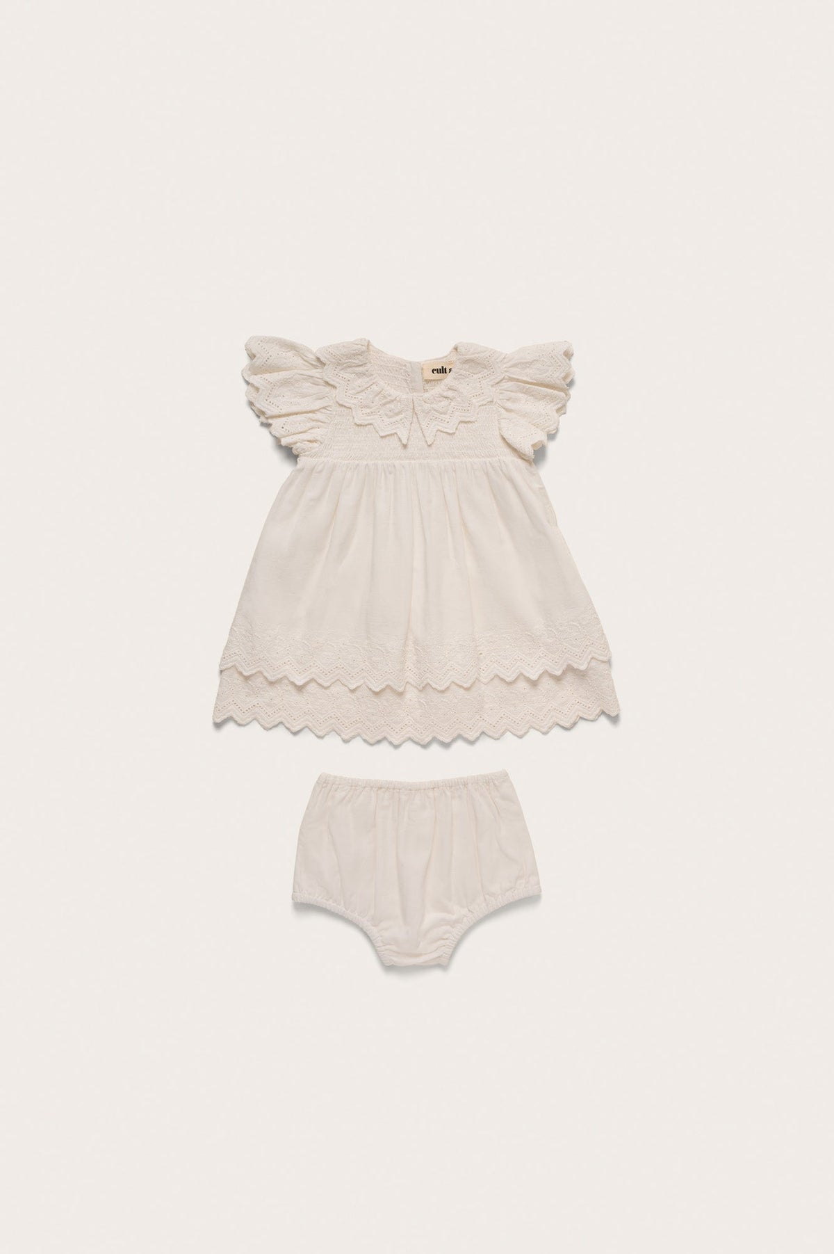 BABY JOSLYN DRESS & BLOOMER - OFF WHITE