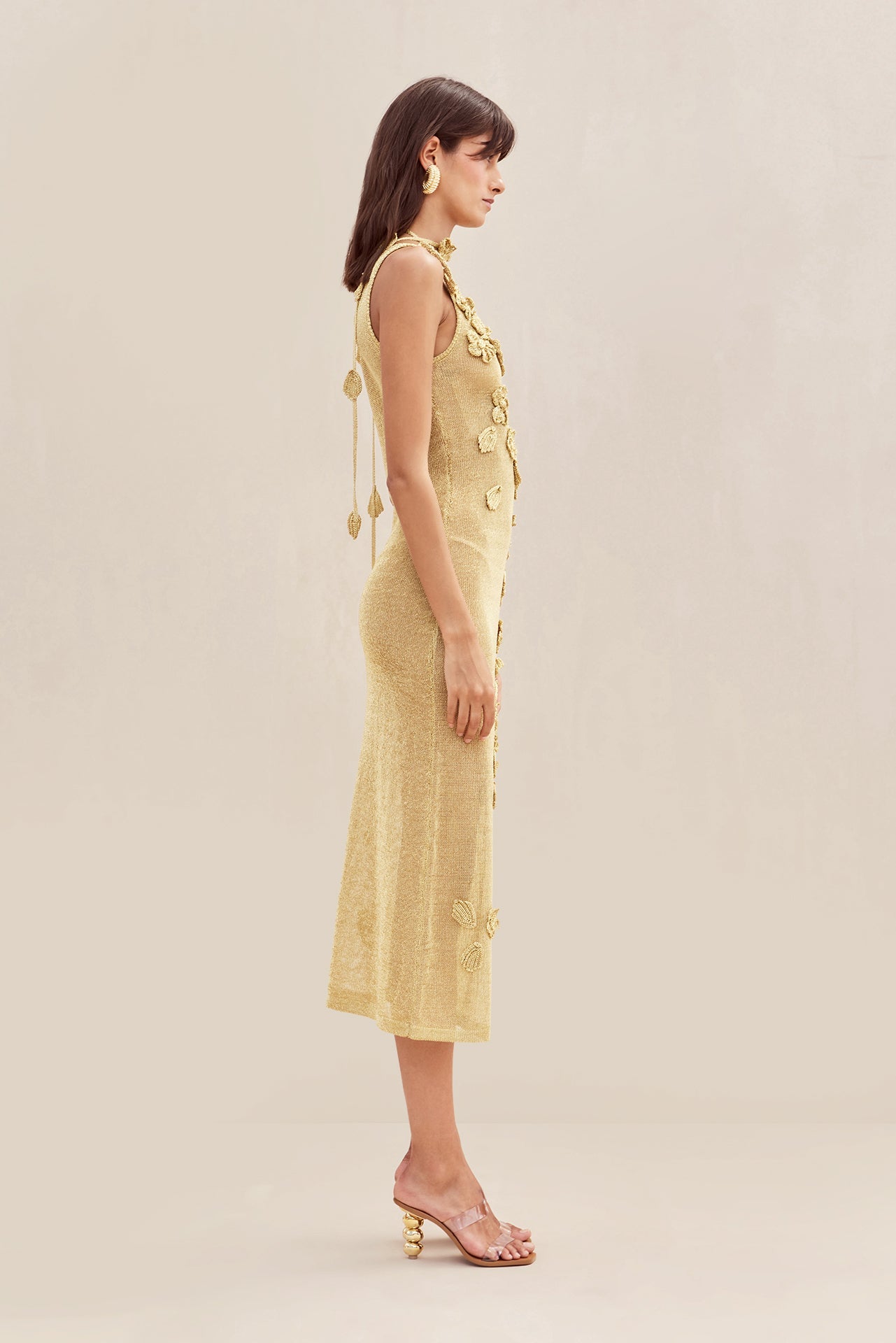 PEMMA KNIT DRESS - GOLD