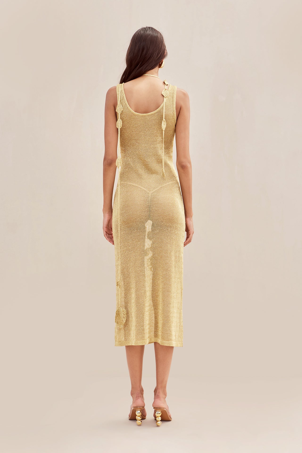 PEMMA KNIT DRESS - GOLD