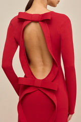 BOA KNIT DRESS - MERLOT
