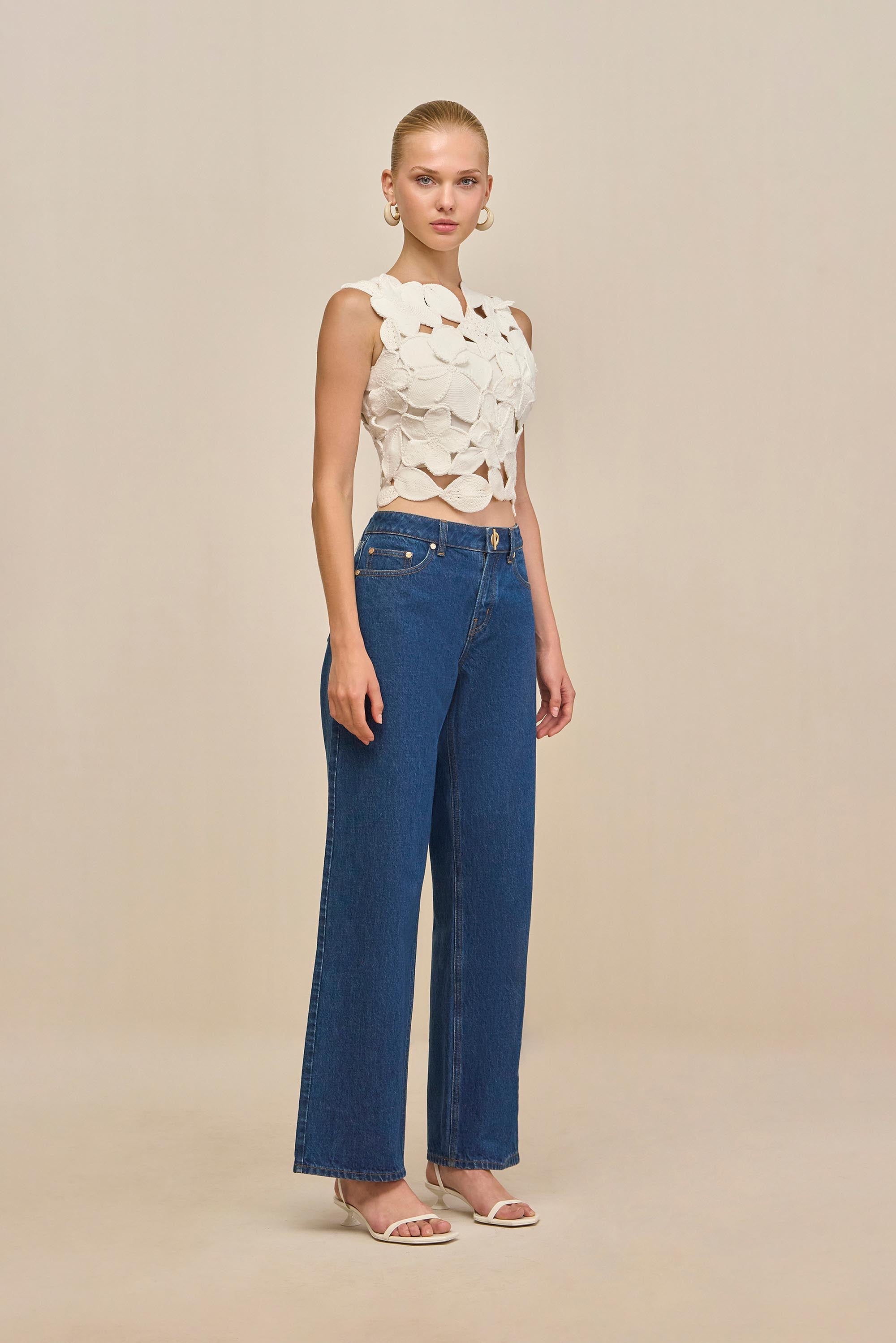 HARRINGTON CROCHET TOP - OFF WHITE