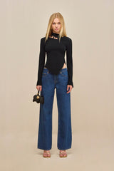 TAYLA KNIT TOP - BLACK