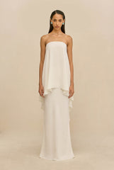 CHANTEL SKIRT - OFF WHITE SILK