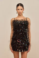 ASTRO DRESS - BLACK MULTI